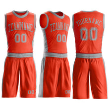 Load image into Gallery viewer, Custom Orange Gray Round Neck Suit Basketball Jersey
