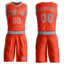 Load image into Gallery viewer, Custom Orange Gray Round Neck Suit Basketball Jersey
