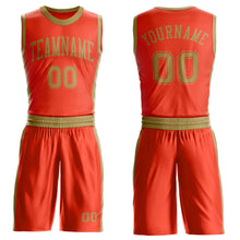 Load image into Gallery viewer, Custom Orange Old Gold Round Neck Suit Basketball Jersey
