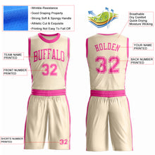 Загрузить изображение в средство просмотра галереи, Custom Cream Pink Round Neck Suit Basketball Jersey
