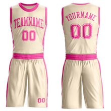 Загрузить изображение в средство просмотра галереи, Custom Cream Pink Round Neck Suit Basketball Jersey
