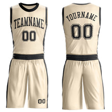Загрузить изображение в средство просмотра галереи, Custom Cream Black Round Neck Suit Basketball Jersey
