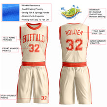 Laden Sie das Bild in den Galerie-Viewer, Custom Cream Orange Round Neck Suit Basketball Jersey
