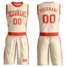 Laden Sie das Bild in den Galerie-Viewer, Custom Cream Orange Round Neck Suit Basketball Jersey
