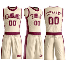 Charger l'image dans la galerie, Custom Cream Maroon Round Neck Suit Basketball Jersey
