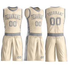 Load image into Gallery viewer, Custom Cream Gray Round Neck Suit Basketball Jersey
