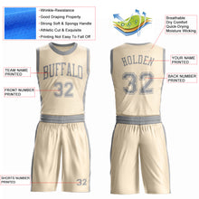 Load image into Gallery viewer, Custom Cream Gray Round Neck Suit Basketball Jersey
