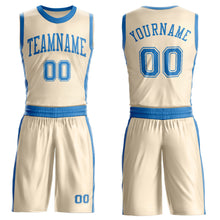 Charger l'image dans la galerie, Custom Cream Blue Round Neck Suit Basketball Jersey
