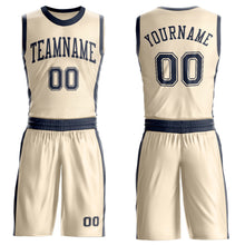Загрузить изображение в средство просмотра галереи, Custom Cream Navy Round Neck Suit Basketball Jersey
