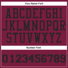 Load image into Gallery viewer, Custom Maroon Black Round Neck Suit Basketball Jersey
