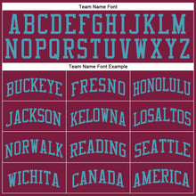 Load image into Gallery viewer, Custom Maroon Teal Round Neck Suit Basketball Jersey
