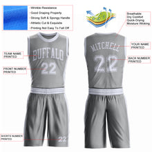 Load image into Gallery viewer, Custom Gray White Round Neck Suit Basketball Jersey
