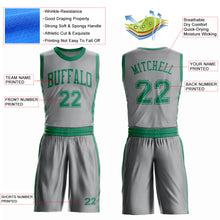 Load image into Gallery viewer, Custom Gray Kelly Green Round Neck Suit Basketball Jersey
