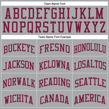 Laden Sie das Bild in den Galerie-Viewer, Custom Gray Maroon Round Neck Suit Basketball Jersey
