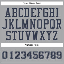 Laden Sie das Bild in den Galerie-Viewer, Custom Gray Navy Round Neck Suit Basketball Jersey

