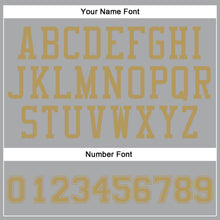 Laden Sie das Bild in den Galerie-Viewer, Custom Gray Old Gold Round Neck Suit Basketball Jersey
