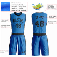 Laden Sie das Bild in den Galerie-Viewer, Custom Blue Black Round Neck Suit Basketball Jersey
