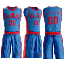 Laden Sie das Bild in den Galerie-Viewer, Custom Blue Red Round Neck Suit Basketball Jersey
