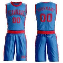 Laden Sie das Bild in den Galerie-Viewer, Custom Blue Red Round Neck Suit Basketball Jersey

