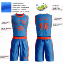 Laden Sie das Bild in den Galerie-Viewer, Custom Blue Orange Round Neck Suit Basketball Jersey
