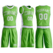 Laden Sie das Bild in den Galerie-Viewer, Custom Neon Green White Round Neck Suit Basketball Jersey
