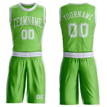 Laden Sie das Bild in den Galerie-Viewer, Custom Neon Green White Round Neck Suit Basketball Jersey

