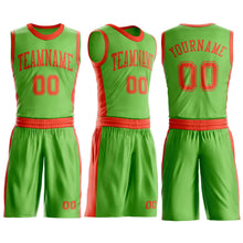 Laden Sie das Bild in den Galerie-Viewer, Custom Neon Green Orange Round Neck Suit Basketball Jersey
