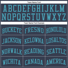 Laden Sie das Bild in den Galerie-Viewer, Custom Navy Teal Round Neck Suit Basketball Jersey
