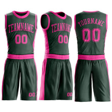Laden Sie das Bild in den Galerie-Viewer, Custom Green Pink Round Neck Suit Basketball Jersey
