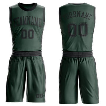 Custom Green Black Round Neck Suit Basketball Jersey