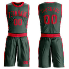 Laden Sie das Bild in den Galerie-Viewer, Custom Green Red Round Neck Suit Basketball Jersey
