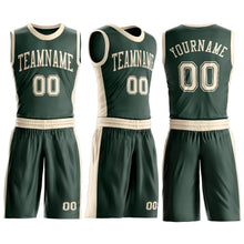 Laden Sie das Bild in den Galerie-Viewer, Custom Green Cream Round Neck Suit Basketball Jersey
