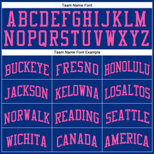 Laden Sie das Bild in den Galerie-Viewer, Custom Royal Pink Round Neck Suit Basketball Jersey
