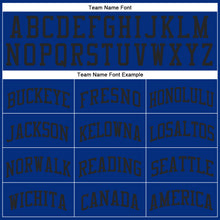 Load image into Gallery viewer, Custom Royal Black Round Neck Suit Basketball Jersey
