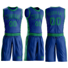 Laden Sie das Bild in den Galerie-Viewer, Custom Royal Kelly Green Round Neck Suit Basketball Jersey
