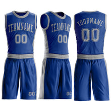 Laden Sie das Bild in den Galerie-Viewer, Custom Royal Gray Round Neck Suit Basketball Jersey
