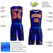 Laden Sie das Bild in den Galerie-Viewer, Custom Blue Orange-White Feather Boho Style Round Neck Sublimation Basketball Uniform Jersey
