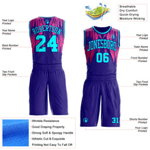 Загрузить изображение в средство просмотра галереи, Custom Dark Purple-Blue Feather Wing Boho Style Round Neck Sublimation Basketball Uniform Jersey

