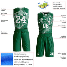 Load image into Gallery viewer, Custom Kelly Green-White Feather Wing Boho Style Round Neck Sublimation Basketball Uniform Jersey
