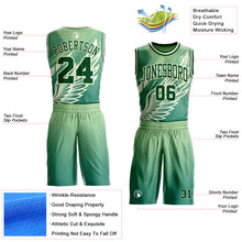 Загрузить изображение в средство просмотра галереи, Custom Green Yellow-Cream Feather Wing Boho Style Round Neck Sublimation Basketball Uniform Jersey
