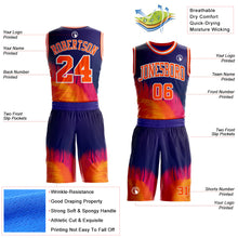 Загрузить изображение в средство просмотра галереи, Custom Purple Orange Pink-White Feather Wing Boho Style Round Neck Sublimation Basketball Uniform Jersey
