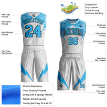 Charger l'image dans la galerie, Custom White Sky Blue-Black Wing Lightning Boho Style Round Neck Sublimation Basketball Uniform Jersey
