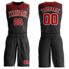 Загрузить изображение в средство просмотра галереи, Custom Black Red-White Feather Wing Boho Style Round Neck Sublimation Basketball Uniform Jersey
