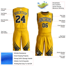 Laden Sie das Bild in den Galerie-Viewer, Custom Yellow Black-White Wing Boho Style Round Neck Sublimation Basketball Uniform Jersey
