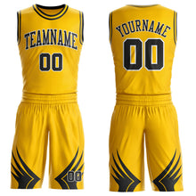 Laden Sie das Bild in den Galerie-Viewer, Custom Yellow Black-White Wing Boho Style Round Neck Sublimation Basketball Uniform Jersey
