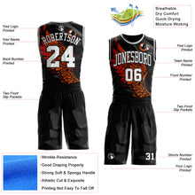 Charger l'image dans la galerie, Custom Black White-Orange Eagle Wing Boho Style Round Neck Sublimation Basketball Uniform Jersey
