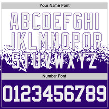 Load image into Gallery viewer, Custom White-Purple Shattered Geometric Side Panel Stripe Round Neck Sublimation Basketball Set Jersey
