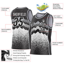 Load image into Gallery viewer, Custom Black White-Gray Mountain Peak Shards Side Panel Stripe Round Neck Sublimation Basketball Set Jersey
