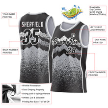 Load image into Gallery viewer, Custom Black Gray-White Mountain Peak Shards Side Panel Stripe Round Neck Sublimation Basketball Set Jersey
