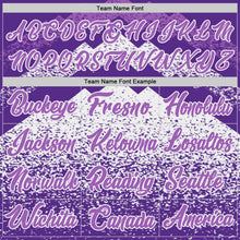 Load image into Gallery viewer, Custom Purple Medium Purple-White Mountain Peak Shards Side Panel Stripe Round Neck Sublimation Basketball Set Jersey
